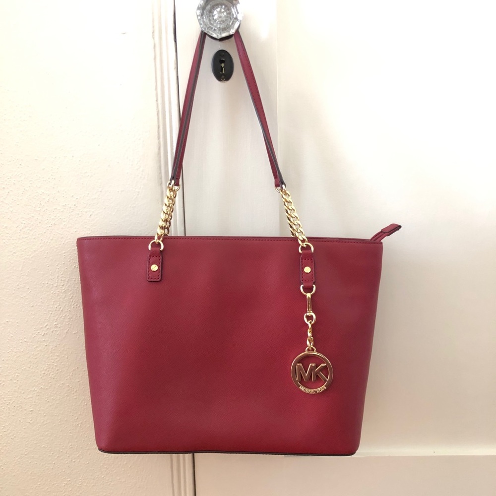 Michael Kors red leather purse